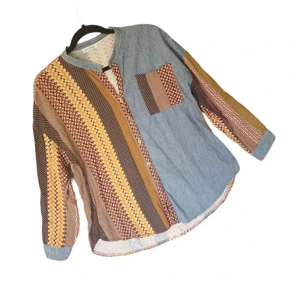 Nina Kendosa Paris Button Down Shirt Women's Medium Multicolor Oversized - Picture 8 of 8